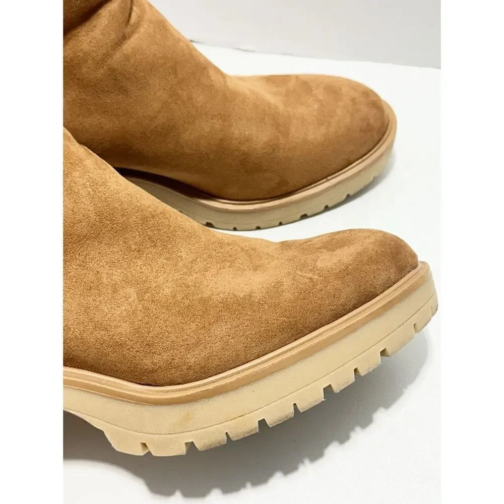 Universal Thread Women's Cognac‎ Katrina Platform Heeled Ankle Boots Tan Size 11